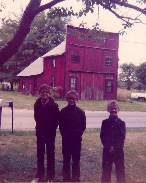 Historical photograph of Beebetown, Ohio, with the old Beebetown blacksmith shop visible in the background.