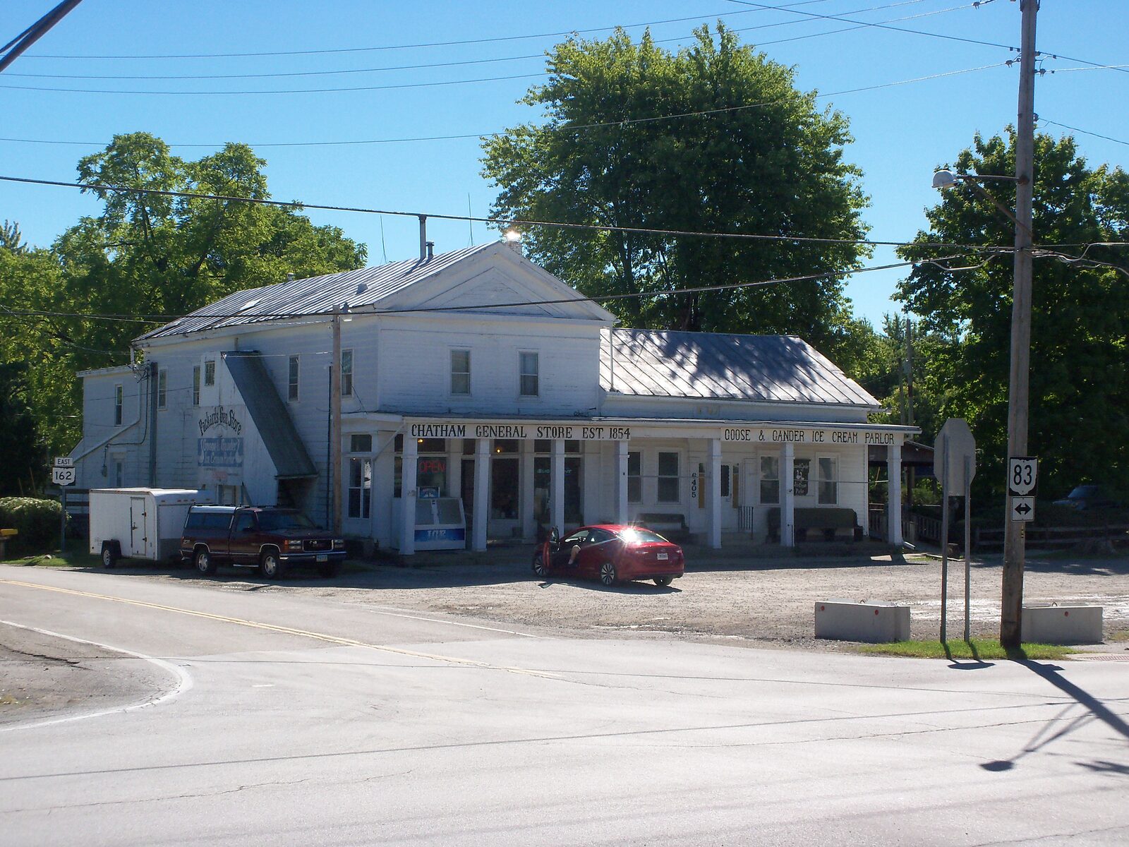 The Chatham General Store at 6403 Avon Lake Road, a wooden storefront that has held a store since 1854.