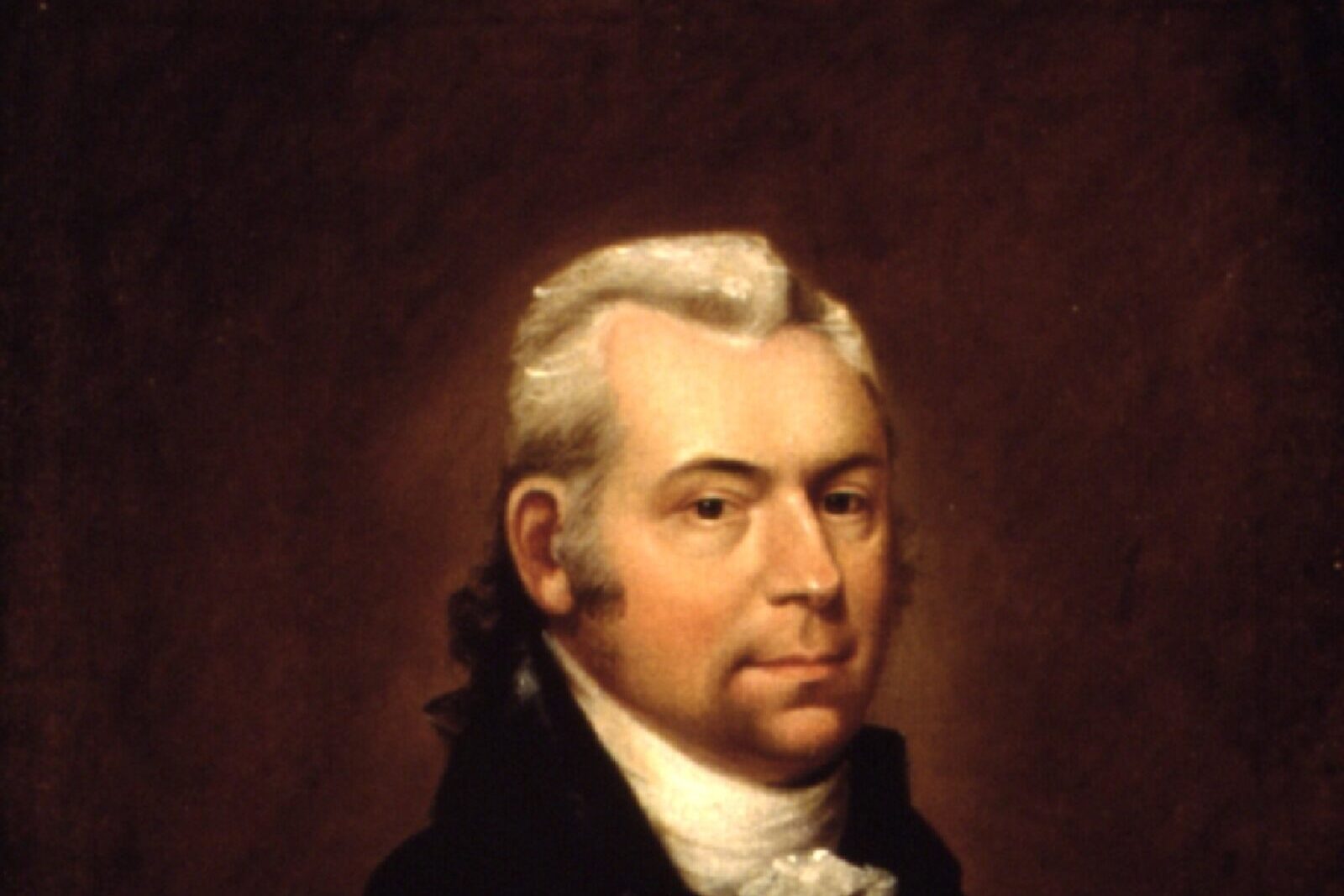 Portrait of Gideon Granger of Suffield, Connecticut. Oil on canvas by Ezra Ames, painted before 1822.