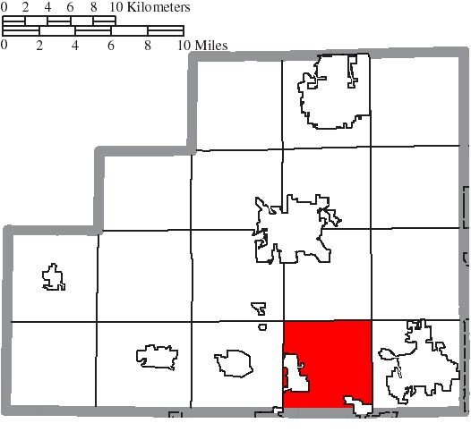 Locator map showing Guilford Township highlighted within Medina County, Ohio.