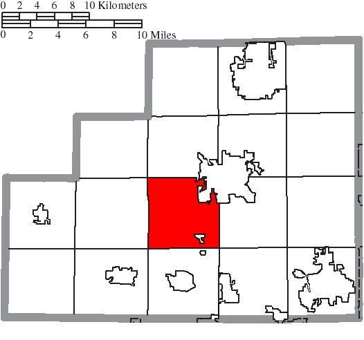 Locator map showing Lafayette Township highlighted within Medina County, Ohio.
