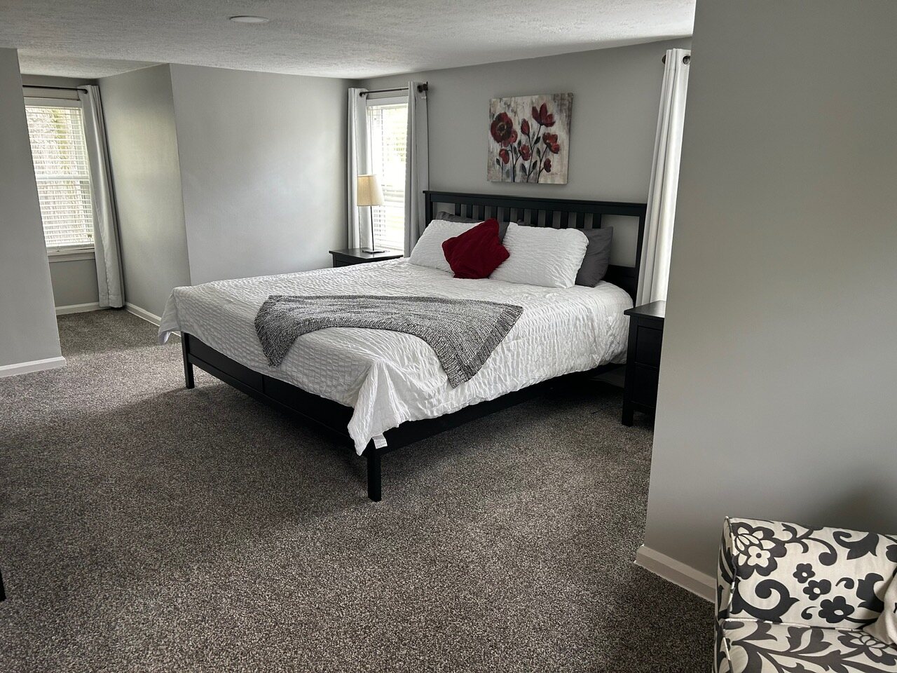 Primary bedroom from the doorway