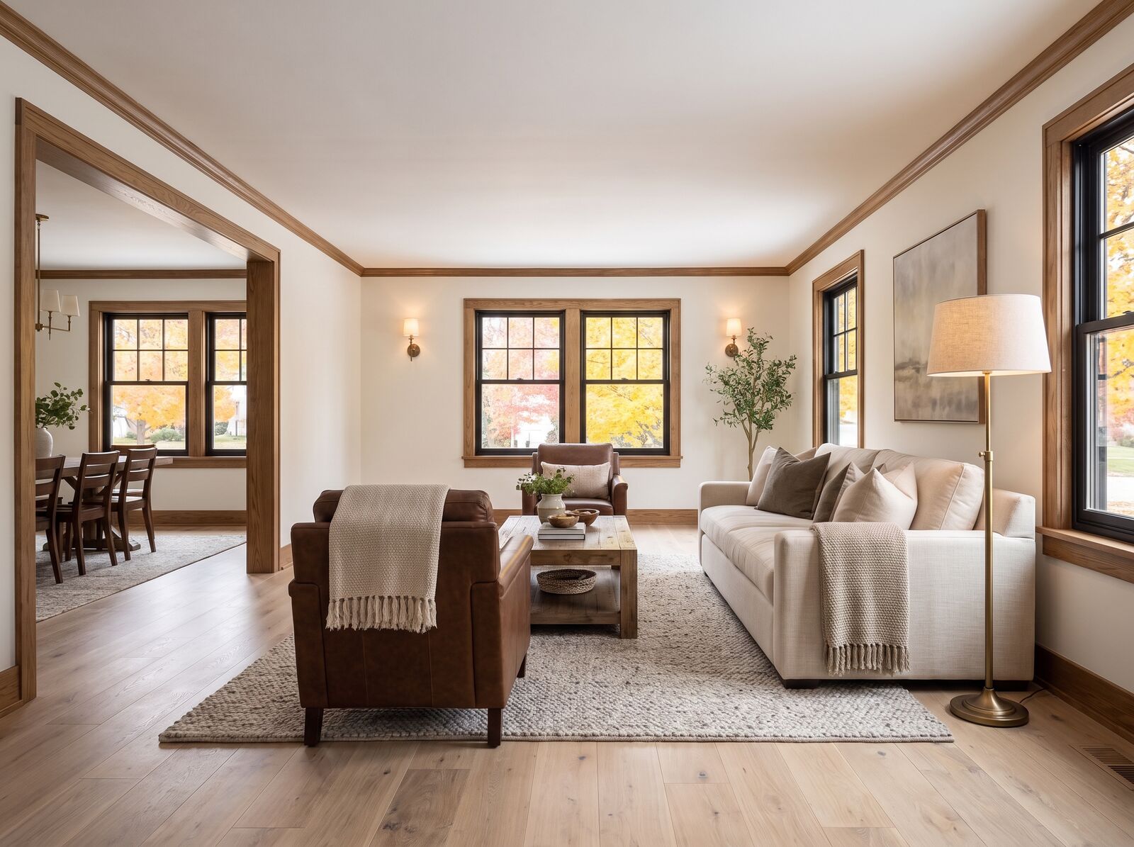 Illustration: The living room from the other side, toward the dining room